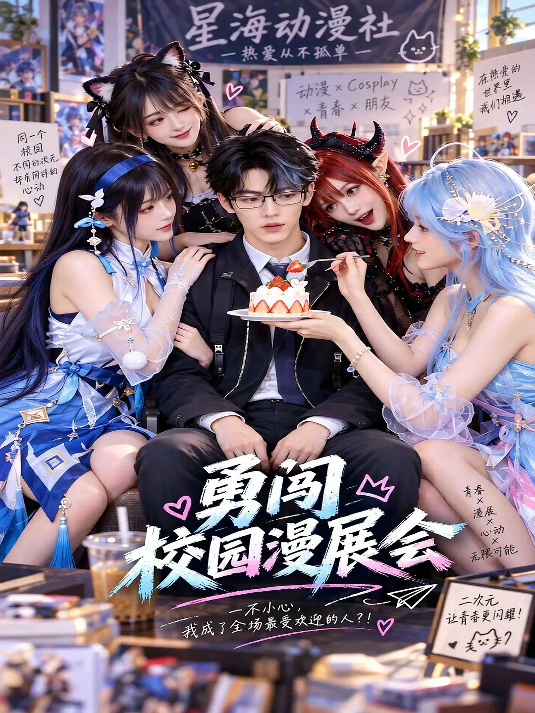 《勇闯校园漫展会》作品海报